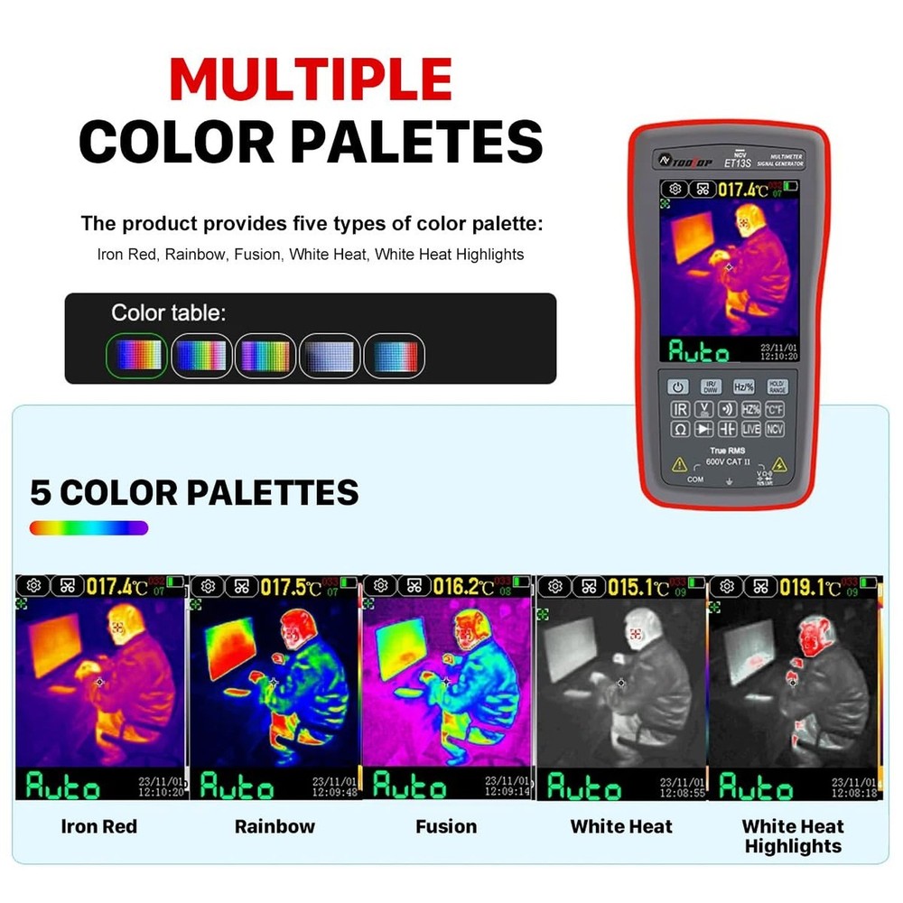 2 in1 Thermal Imaging with 10000 Counts Multimeter Function Infrared Camera P...