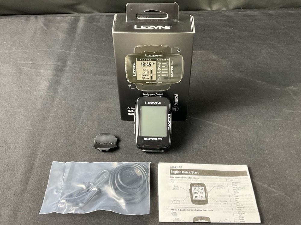 LEZYNE SUPER PRO GPS Cycle Computer Wireless Sensors Digital Display Tested