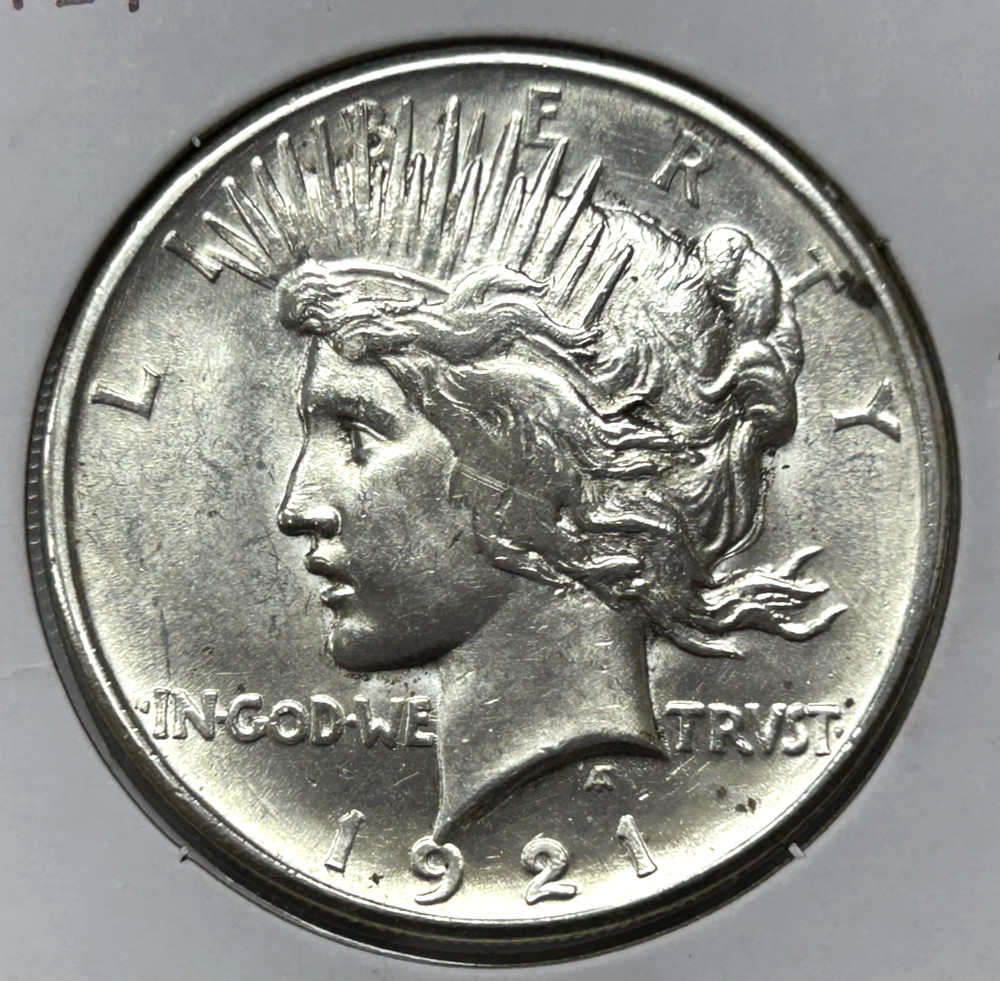 1921 Peace Dollar - Higher Grade - Cleaned - Underlying Luster