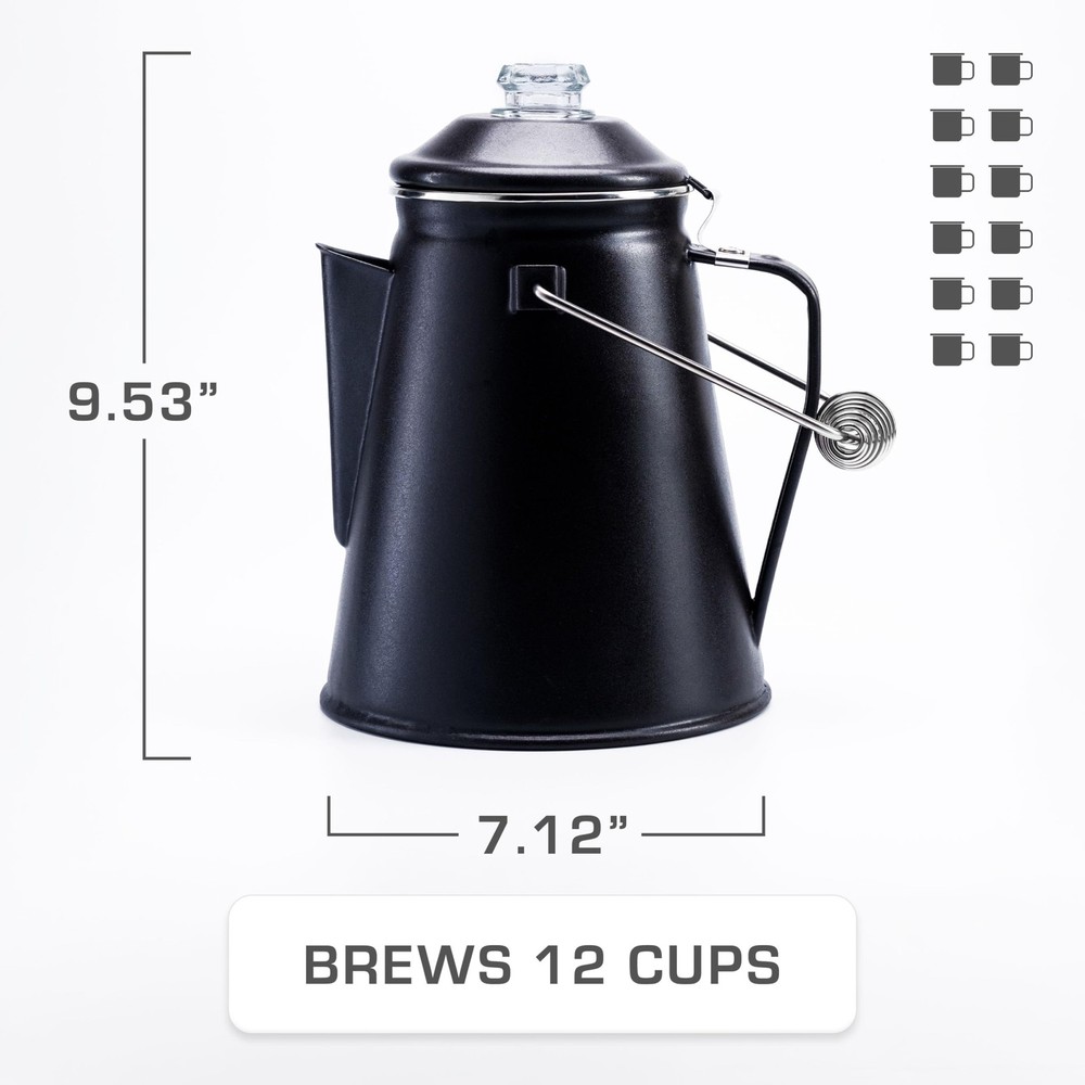 COLETTI Classic Coffee Percolator — Percolator Coffee Pot Camp Coffee Maker –