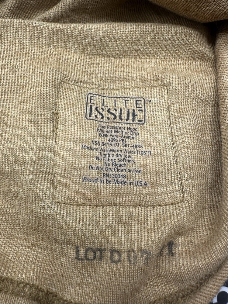 USMC FROG Balaclava Protective Face Shield Fire Resistant Tan OSFM Elite Issue