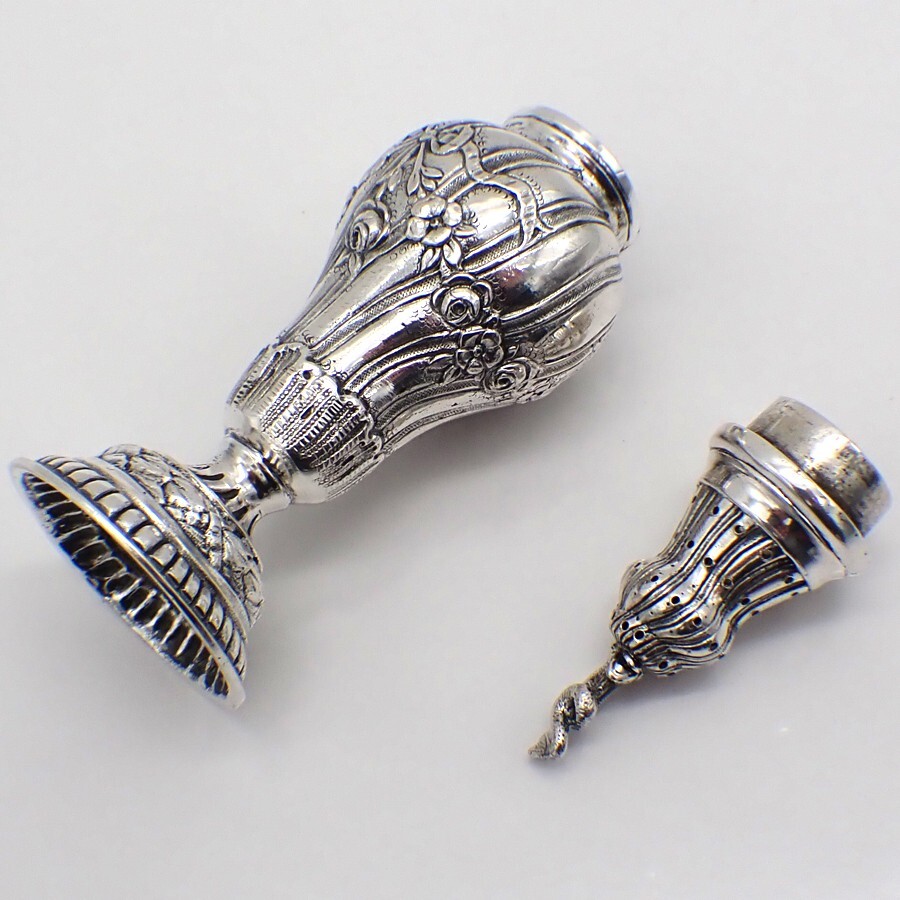 Ornate Shaker Dolphin Finial Sterling Silver