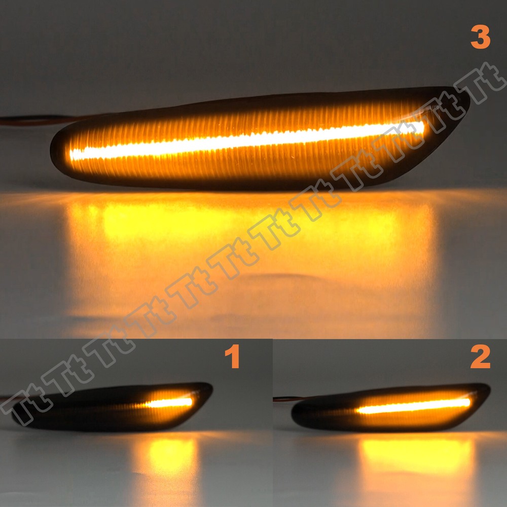 For BMW E60 E61 E82 E88 E90 E91 E92 E93 Sequential Smoked LED Side Marker Light