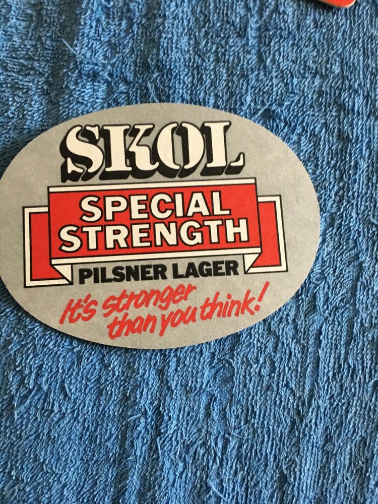 Skol special strength coaster beer