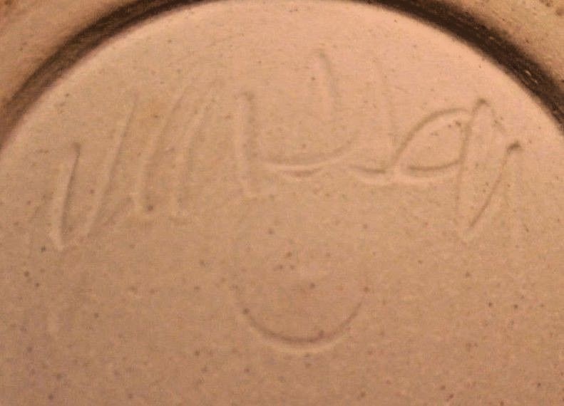 Studio Art Pottery Bowl w/ Fluted Edge - Signed - 11 1/2"