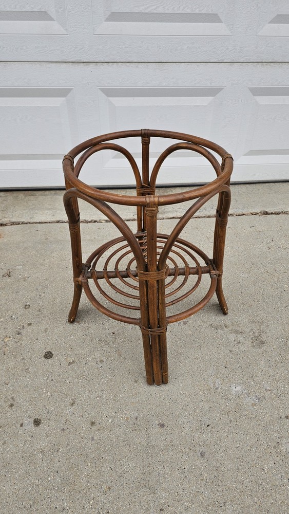 Vintage MCM Bamboo Table Wicker