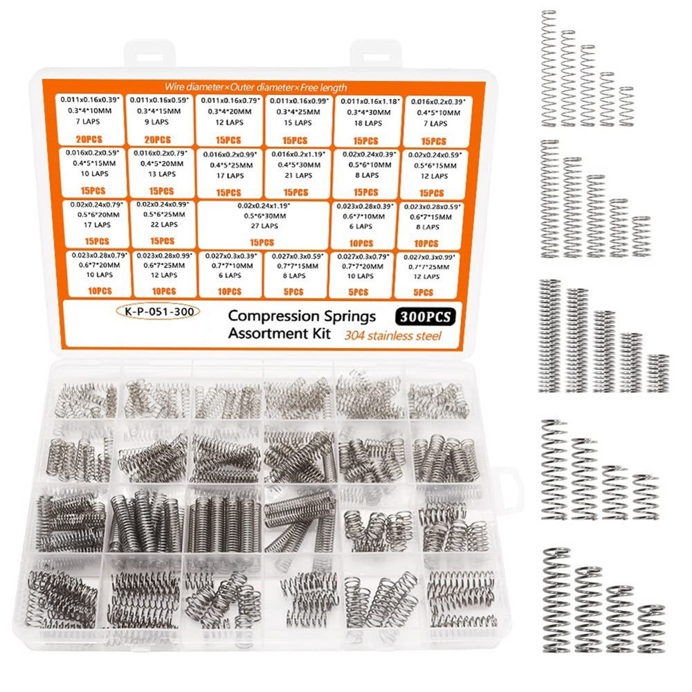 Compression Springs Kit 300 Pcs in 23 Sizes Perfect for Tools and Electronics