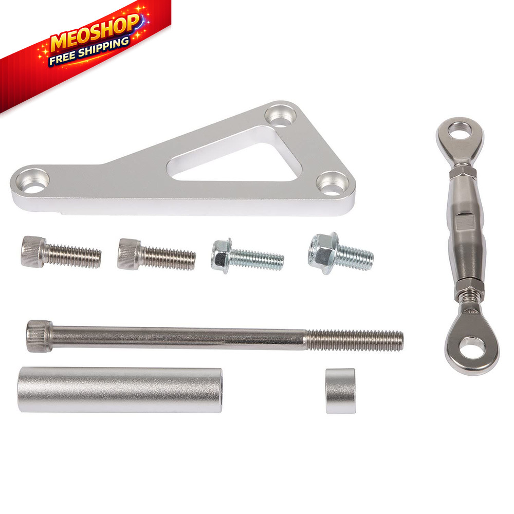 Billet Alternator Bracket Adjustable Kit Fits for Chevy SBC 305 327 Silver