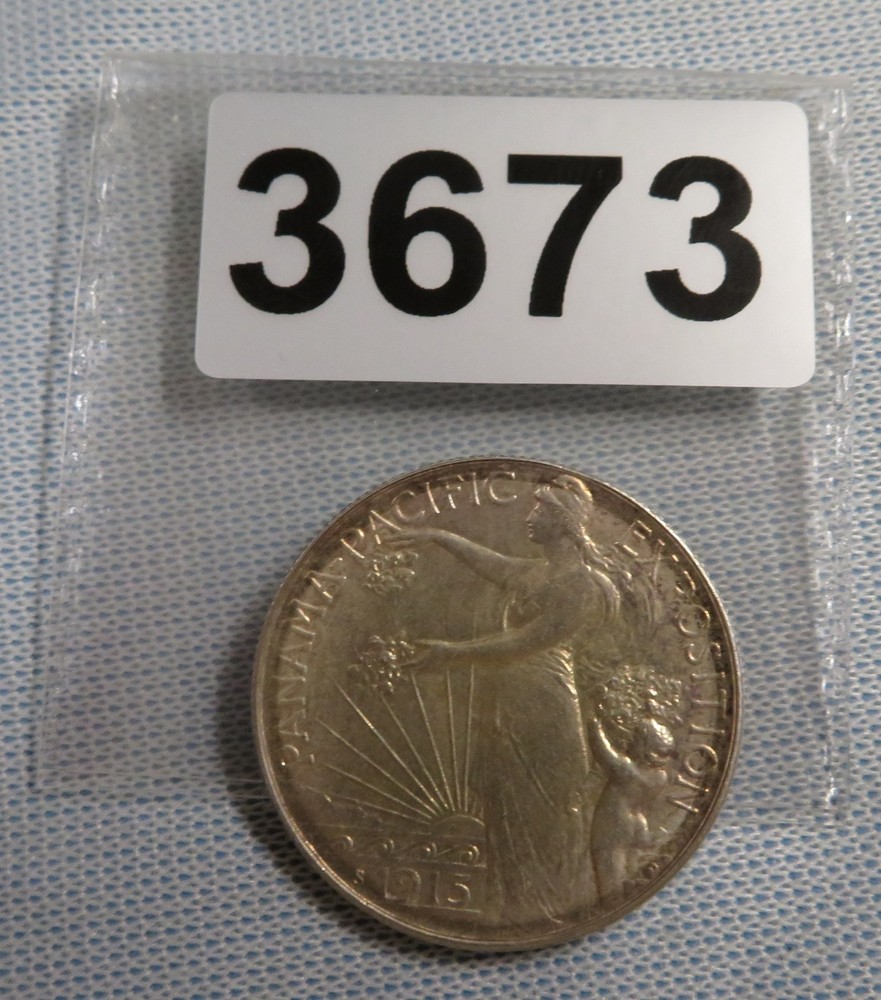 1915 S Panama Pacific Commemorative Silver Half Dollar - GEM BU