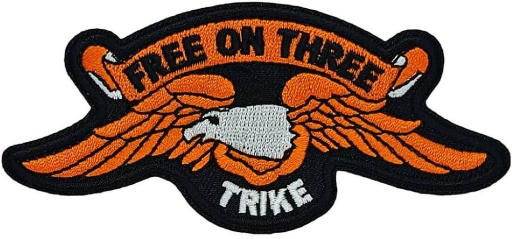 Trike Free on The Three Triker Eagle Patch || 2PC iron On Sew 4"X2"