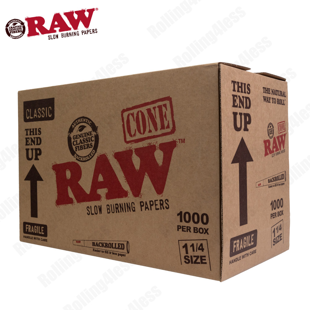 50ct | Raw Classic 1 1/4 Size Pre-Rolled Cone Authentic