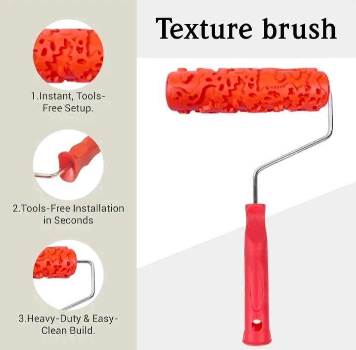 7''Paint Pattern Roller For Wall Decoration Classic Rubber Texture Roller EG323T