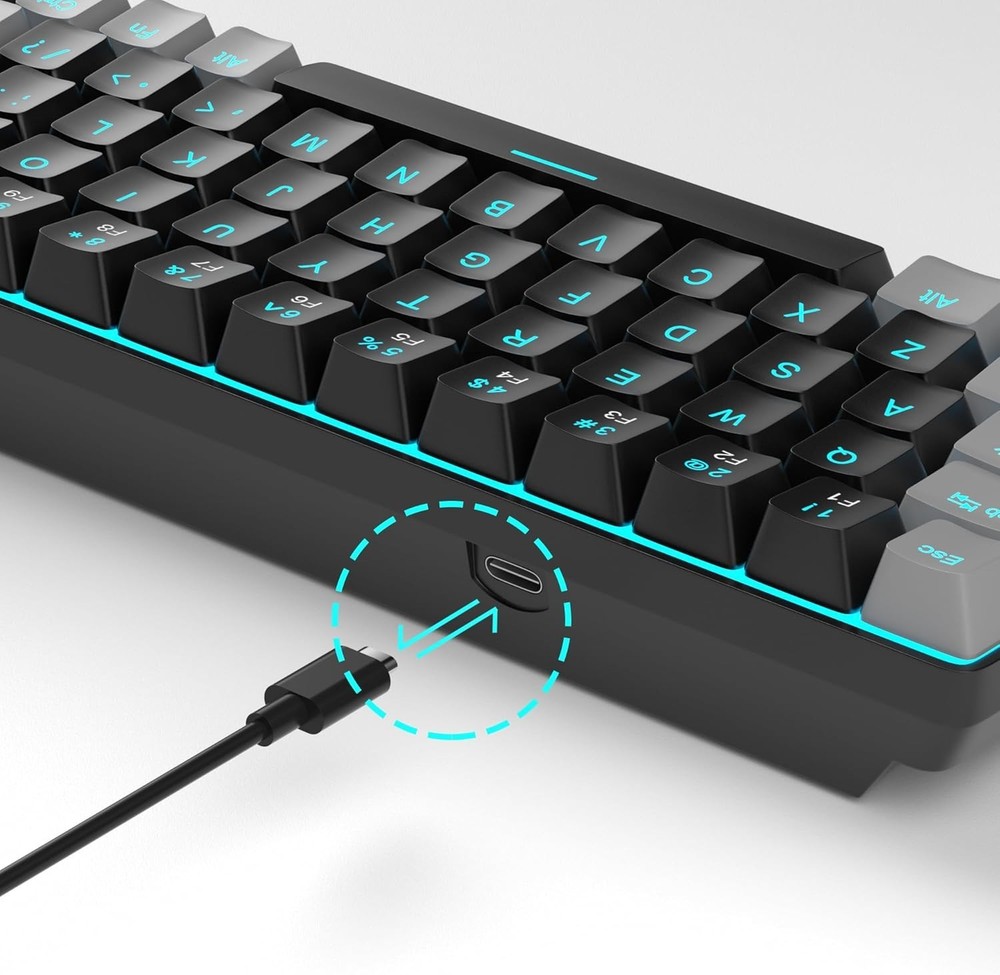 Space-Saving 68 Keys Mechanical Gaming Keyboard with USB Connectivity - MK-Box