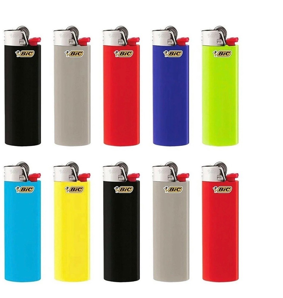 5 Pack Bic Classic Cigarette Lighters Disposable Full Size, Assorted Colors