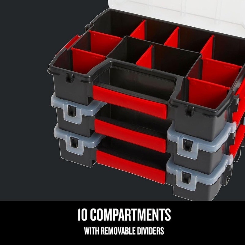 Tool Organizer Removable Dividers Secure Lid Custom Compartments Hand Tools New