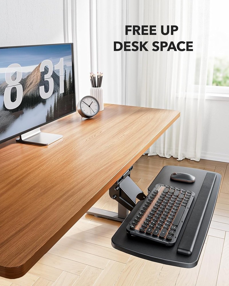 Multi-Function Under Desk Keyboard Tray AdjustableSlide Out Keyboard Tray