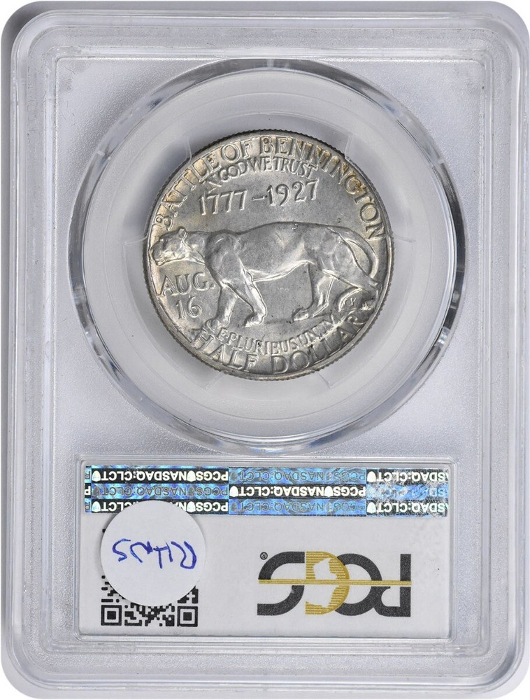 1927 Vermont Commemorative Silver Half Dollar MS64 PCGS