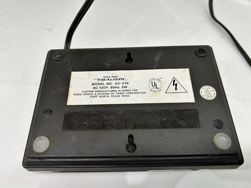 Vintage Realistic Plug N Talk Intercom 43-207C FM 3-Channel Unit Untested