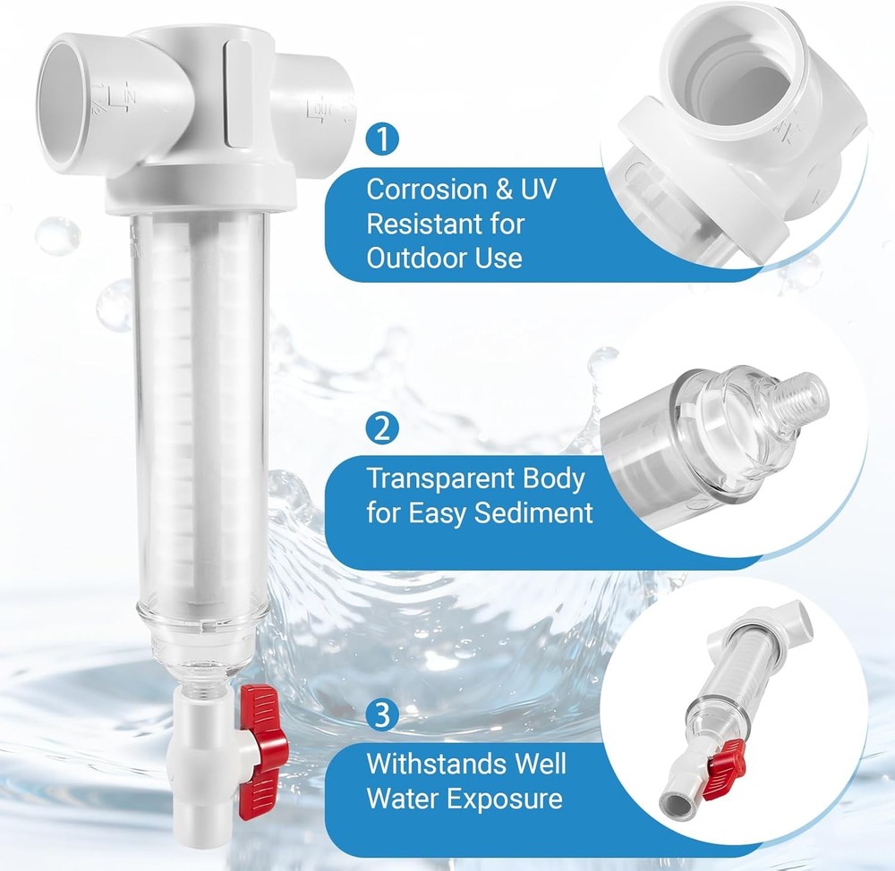for Rusco / Vu-Flow 1-1/2 Inch Spin Down Filter 100 Mesh Sediment Water Filter