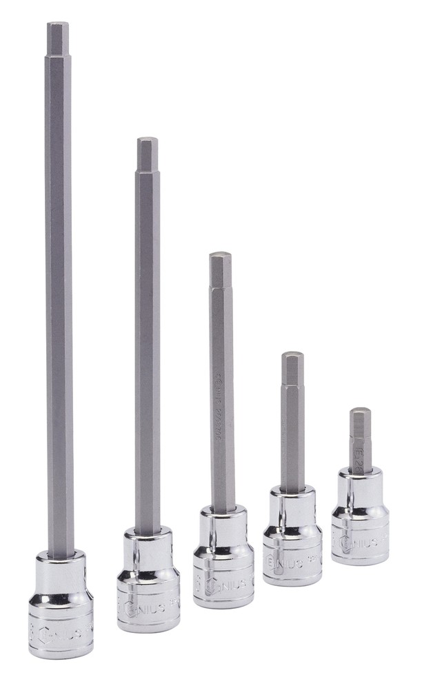 Genius Tools 3/8" Dr. 8mm Hex Bit Socket, 180mmL - 310+2748