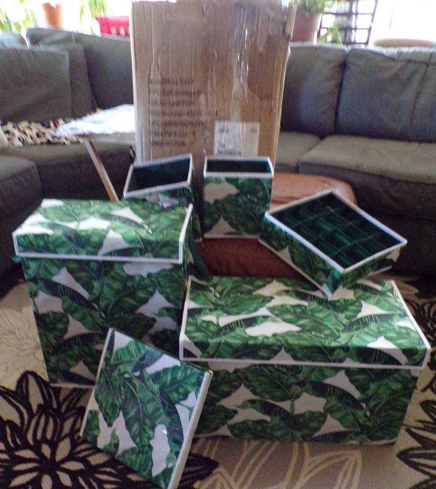 Home36 by Kvell 7pc Collapsible Soft Storage Set - Leaf Print