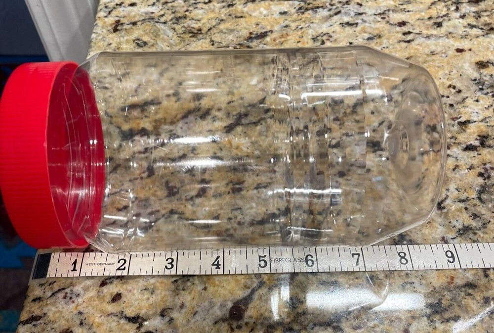 6 Clear Plastic Storage Containers Jiff Jars 48oz