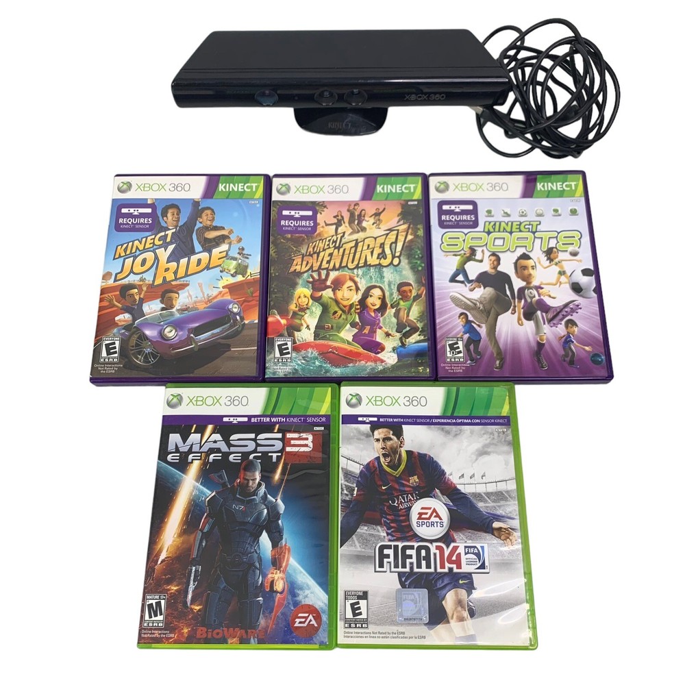 Microsoft Xbox 360 Kinect Sensor Model 1473 + 5 Games
