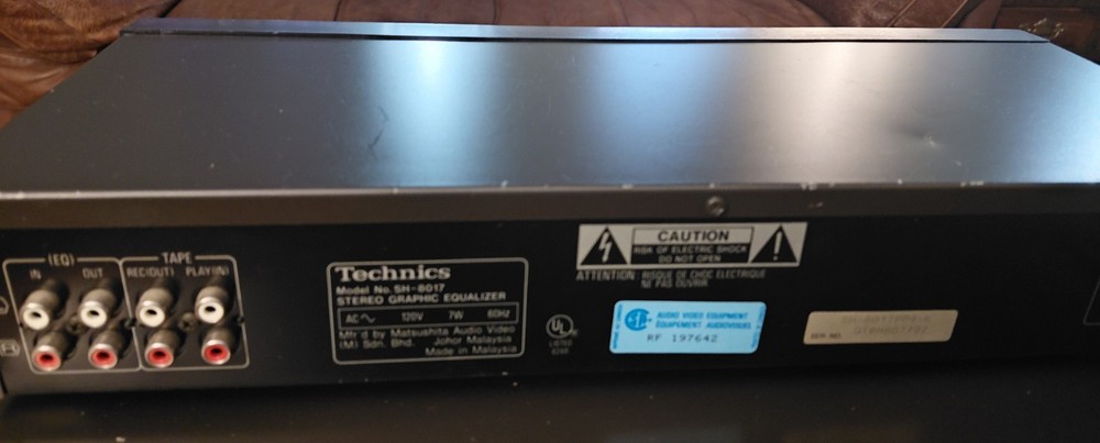 Technics SH-8017 Analog Stereo Technics Graphic Equalizer, Black, RCA In/Output