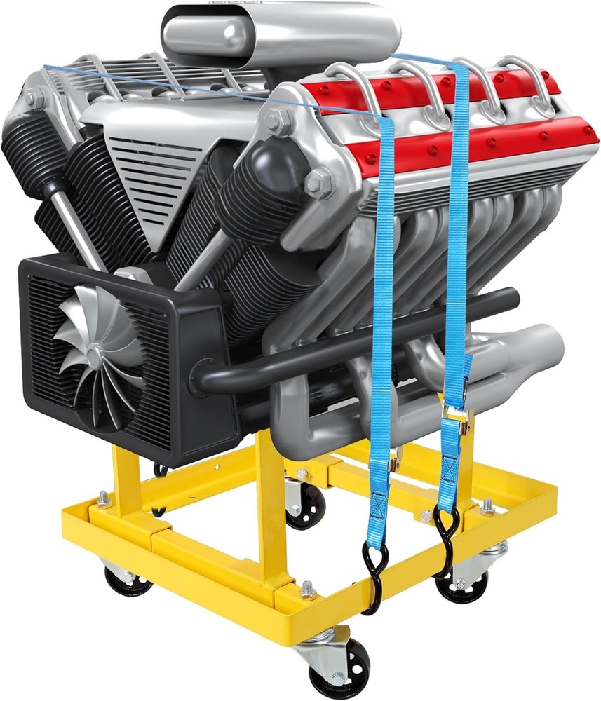 Professional 750lbs Rolling Engine Stand,Cradle– Fully Adjustable Width & Length