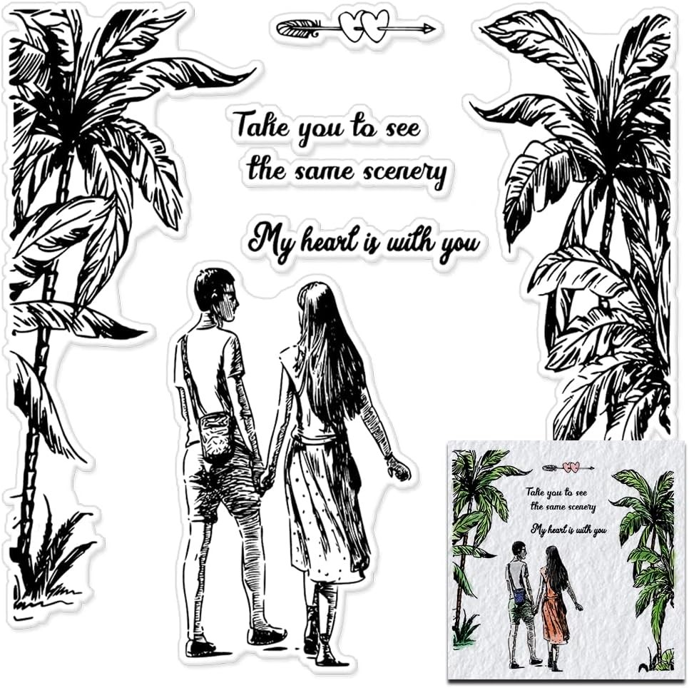 Valentine's Couple Rubber Stamp Set