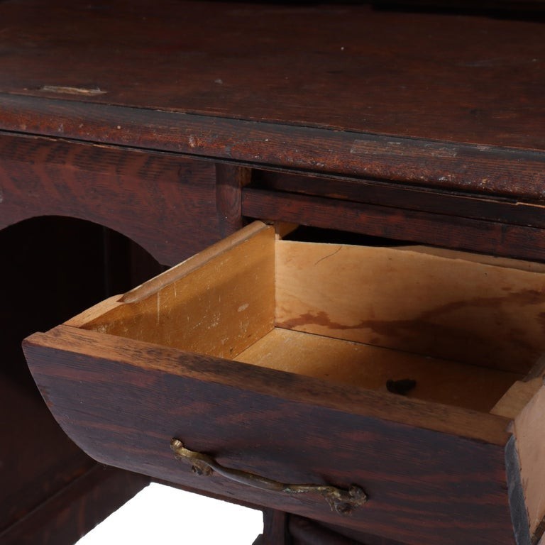 RJ Horner Oak Ladies Roll Top Desk C1910