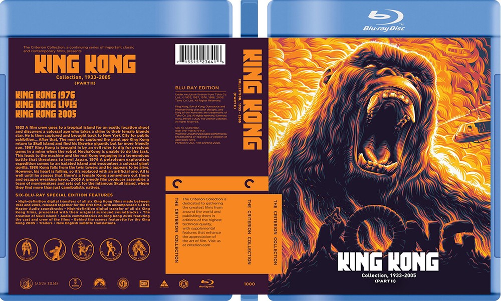 King Kong Collection 1933-2005 Custom Blu-ray Covers W/ Empty Case (No Discs)