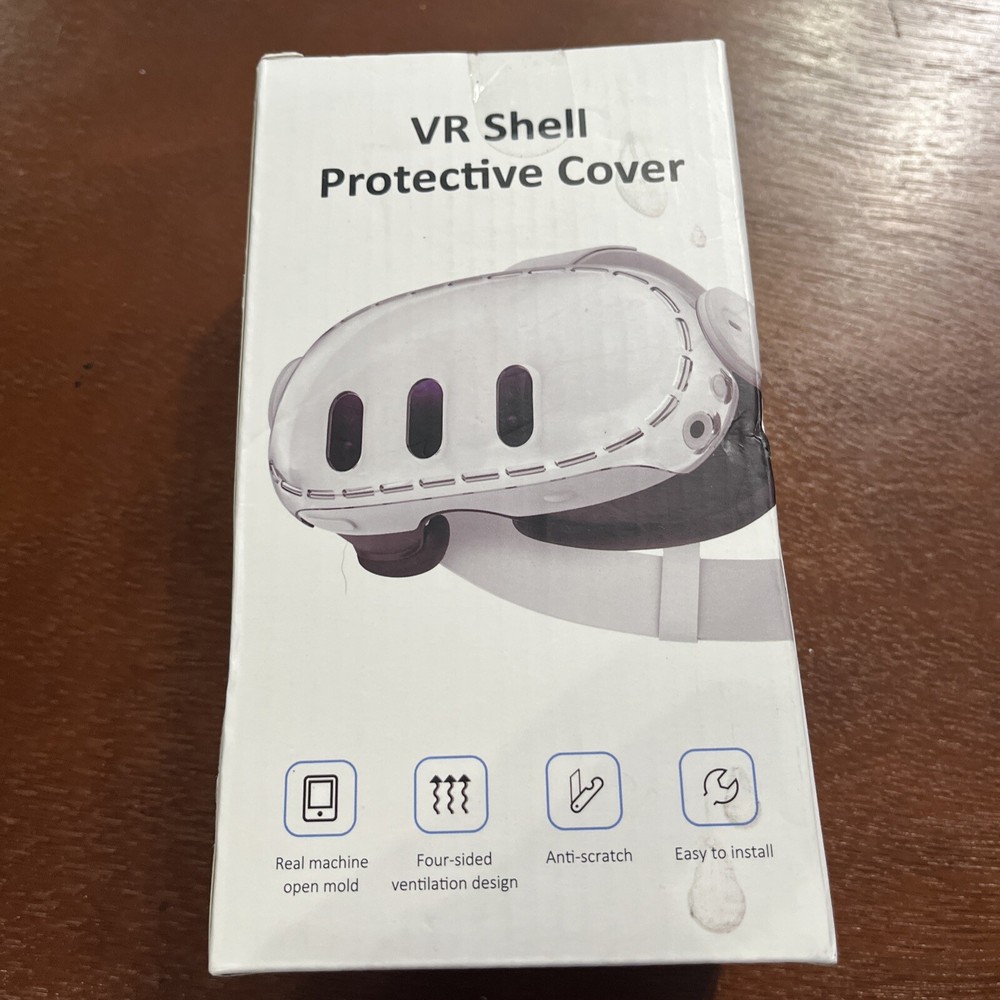For Meta Quest 3 VR Helmet Protective Cover Clear PC Case Protector Dustproof