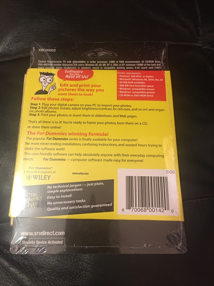 Digital Photos for Dummies Windows 98/2000/Me/XP PC CD Rom