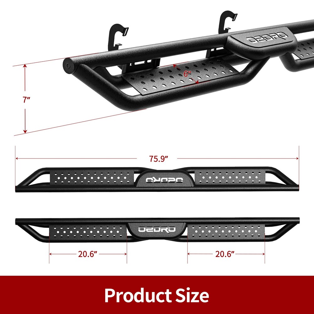 Running Boards for 2007- 2018 Chevy Silverado Double Cab 6" Side Step Nerf Bars