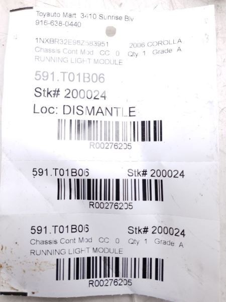 04-06 TOYOTA COROLLA CRUISE CONTROL MODULE ECM ASSEMBLY