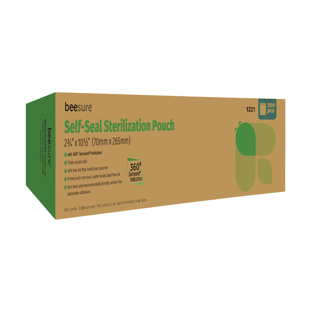BeeSure Sterilization Pouches (2-3/4" x 10-1/2") - Pkg. 200