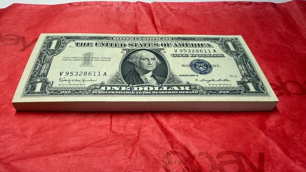 $1 Silver Certificate 1957 One Uncirculated Gradable Sequential Note Perfect UNC