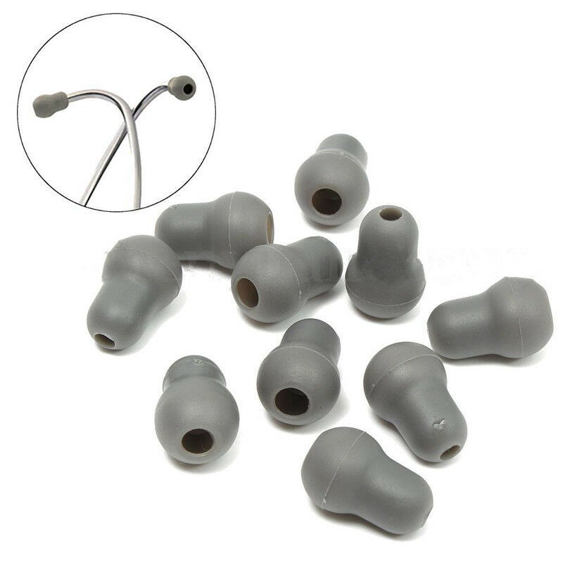 10Pcs Silicone Gray Soft Eartips Earplug Earpieces For Littmann Stethoscope