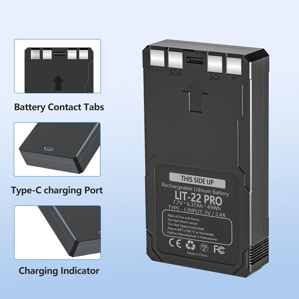 3-Pack Rechargeable LIT-22 Battery Compatible For Trail Camera Flex-M Flex G-36