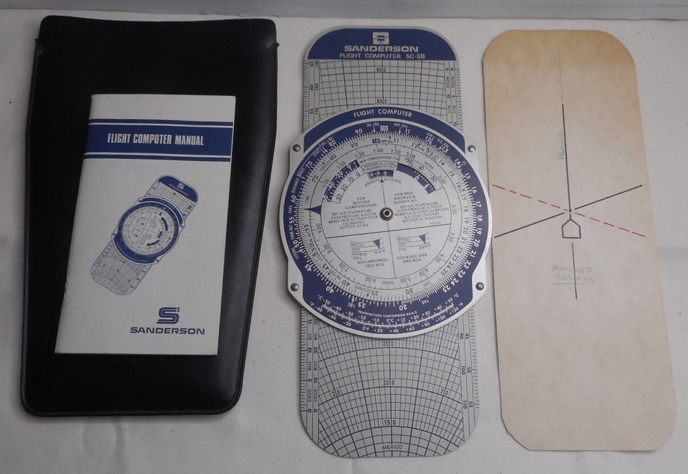 Sanderson Flight Computer SC-3B With Case & Manual