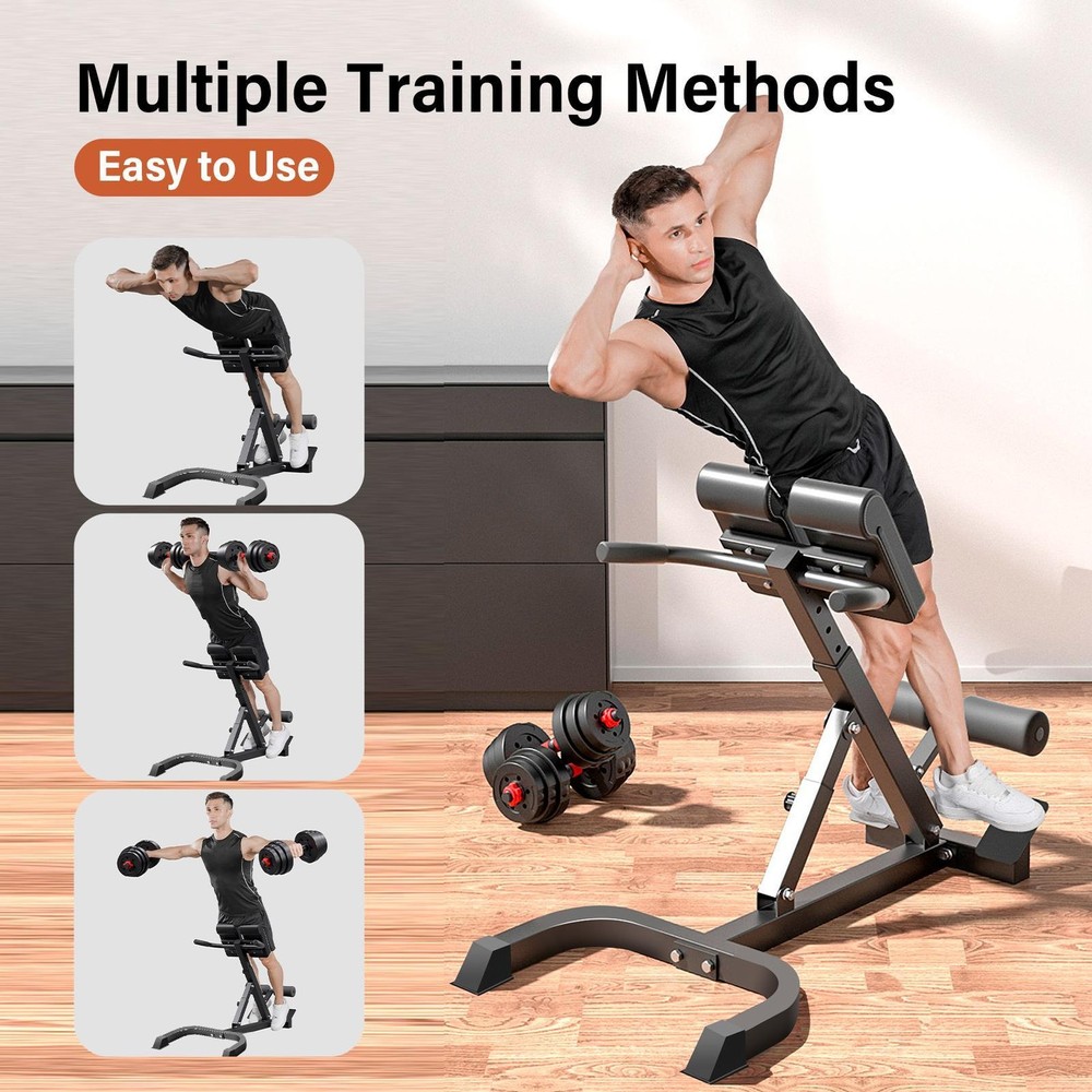 ‌Folding Roman Chair ‌Adjust Angle Core Back Workout Machine‌ Exercise Equipment