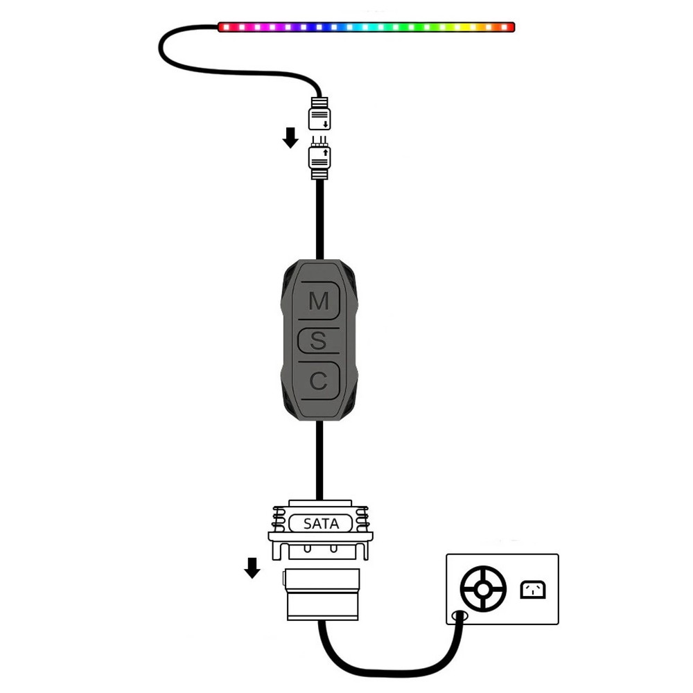 AR-1 RGB Controller Cable 5V 3 Pin to SATA AURA ARGB Mini Control Controller