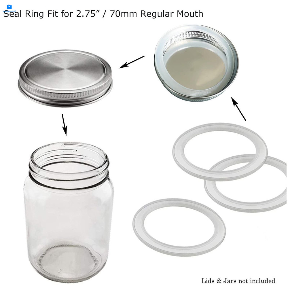 SHEYNIAN 12 Pack Rubber Seals for Glass Jars, Replacement Silicone White