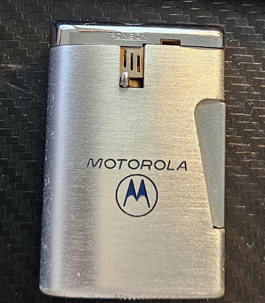 Ronson Motorola Collectible Lighter Silver Finish