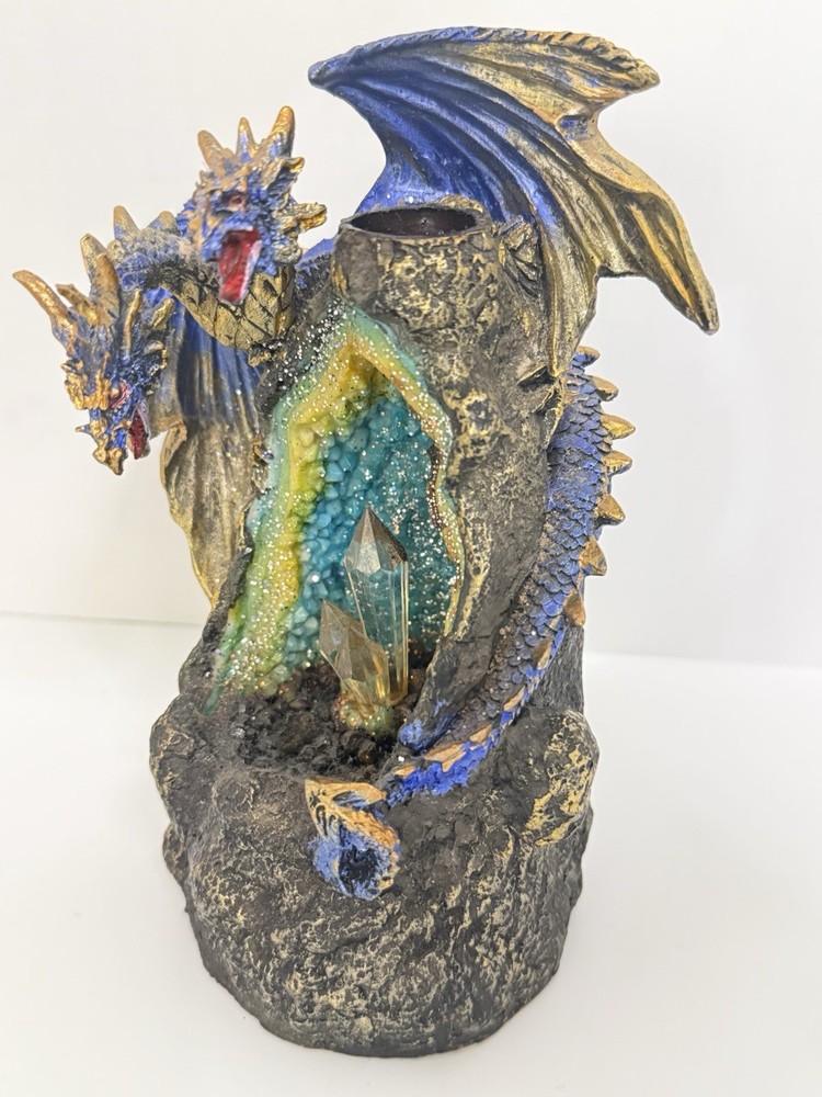Blue Dragon LED Crystal Geode Backflow Burner | Relaxation & Home Décor