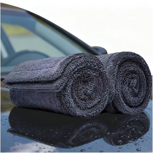 2-Pack 1200GSM Microfiber Car Drying Towels, Extra Large Twisted-Loop