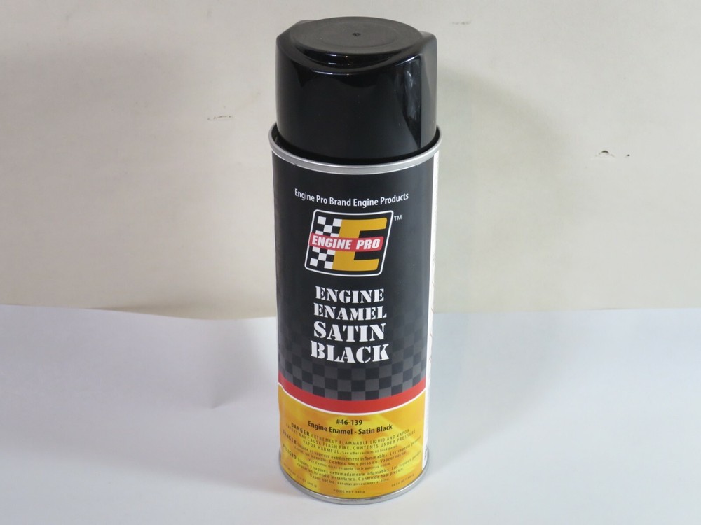 Engine Pro 46-139 Engine Enamel Paint Satin Black 12 Oz Can