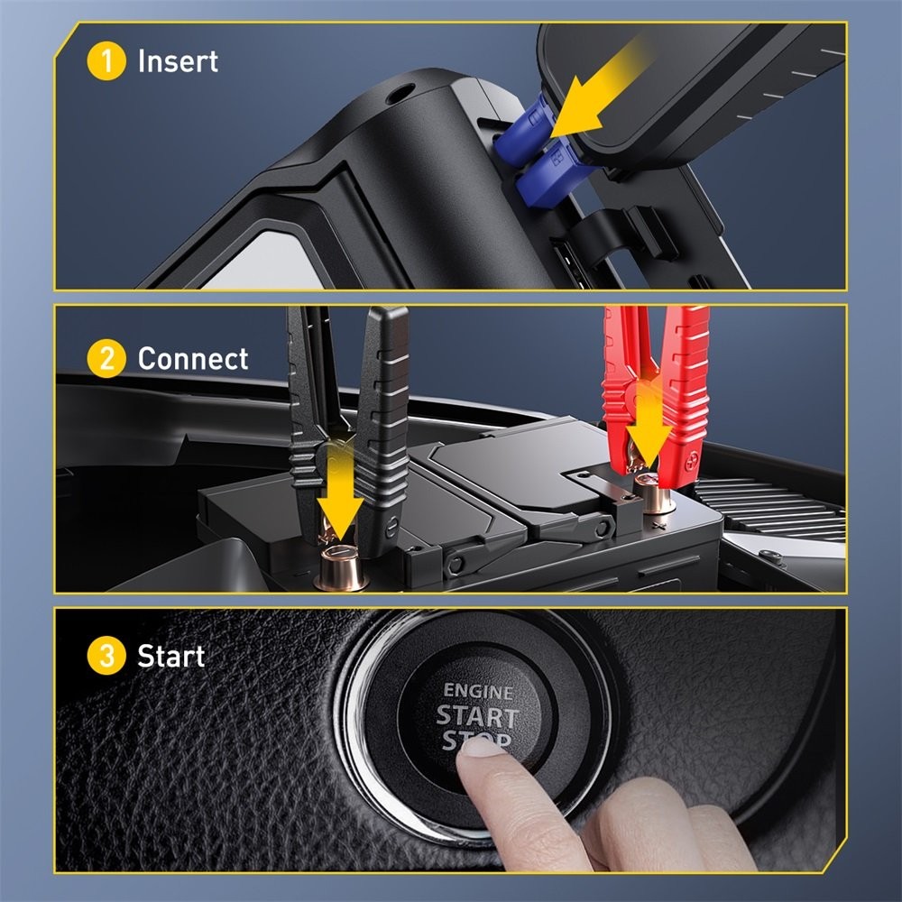 12V Portable Multi-function 12000mAh Power 4000A Emergency Starting Supply QDSP