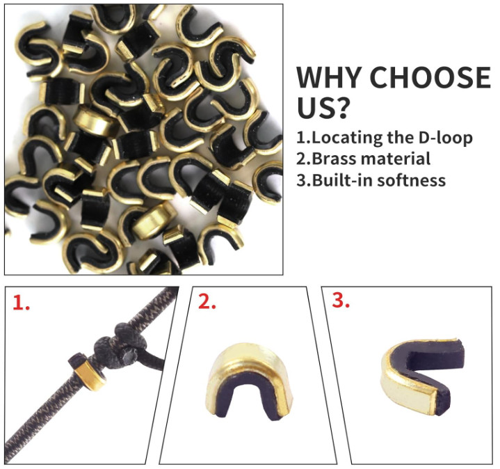 40 Pcs Bow String Nock Points Archery Arrow Nocking Clips for Recurve Compound